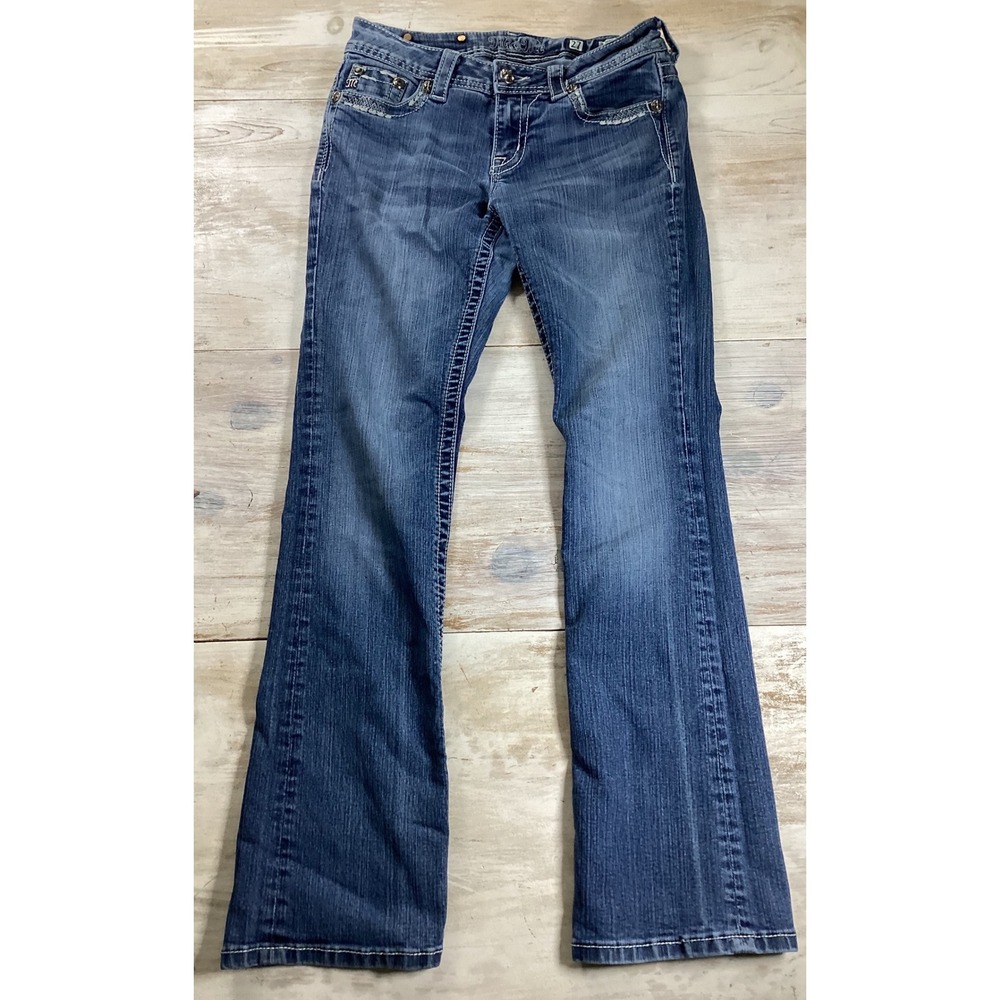 Miss Me Jeans Women's Size 27 Flare Bootcut Embellished Denim Pants